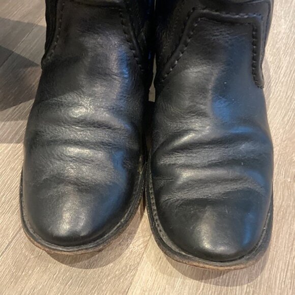 Frye Pebbled Leather Calf High Paige Trapunto Boots - Picture 7 of 14